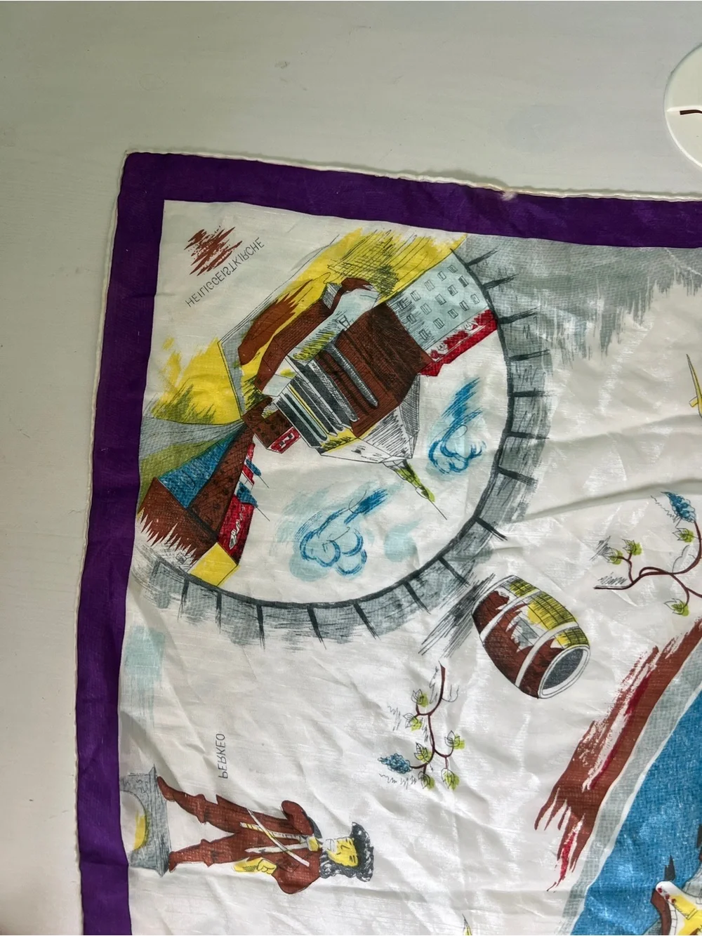 Heidelberg Germany Souvenir Scarf from Germany with Purple Border